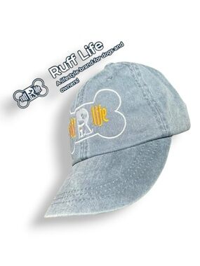 Ruff Life Dog Lovers Baseball Hat with New Logo Blue Gold Beach Life